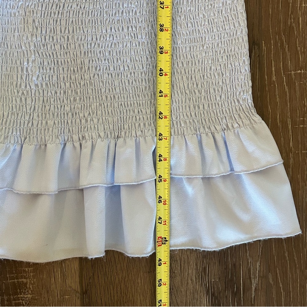 Light Blue Tiered Ruffle Body con Maxi Dress Size Small - Picture 12 of 12